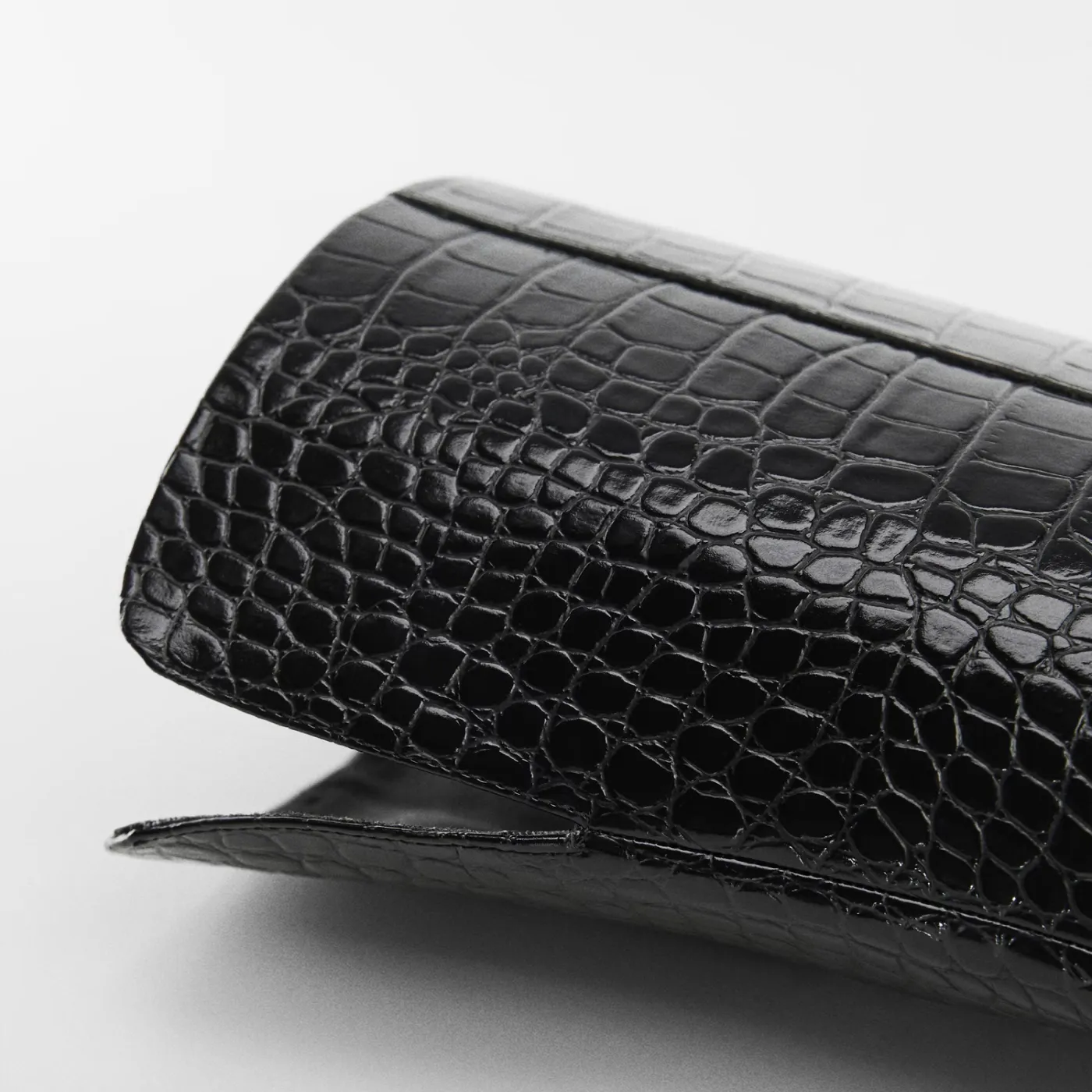 Black Croc-Effect Based Stiletto Boots - 图片 4